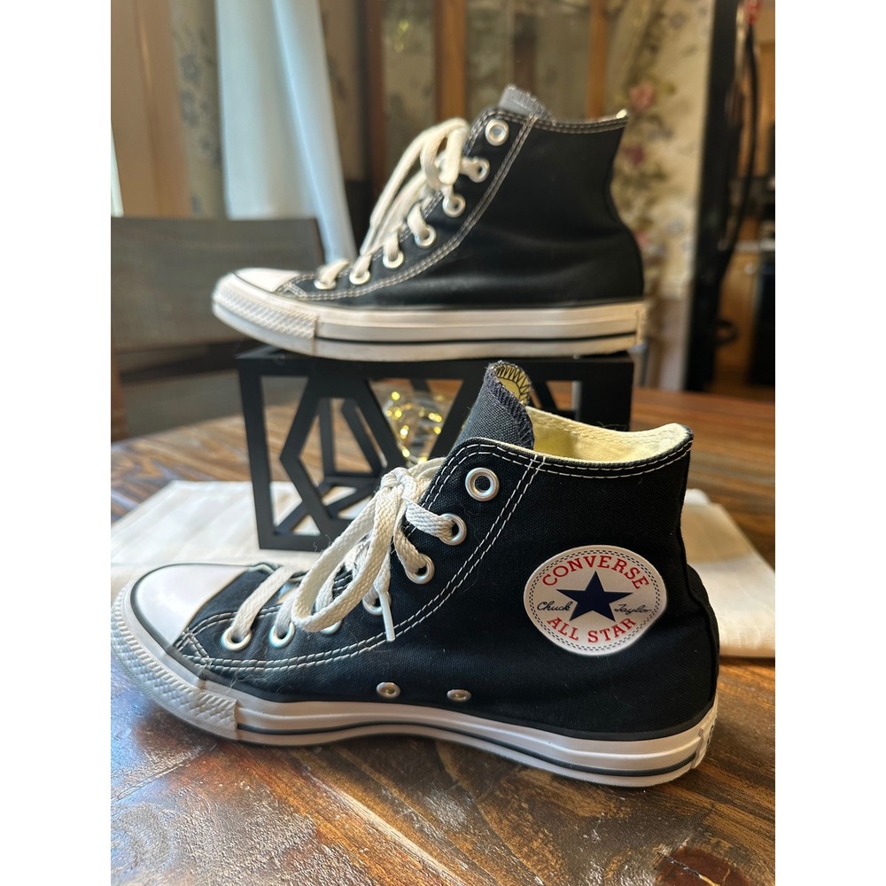 Converse Chuck Taylor All Star High Top Sneakers Black White Canvas Men 5 or W 7 - Picture 3 of 10